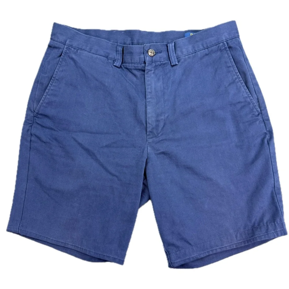 Polo Ralph Lauren Shorts Mens 31 Blue Chino Twill Flat Front Casual‎ Classic